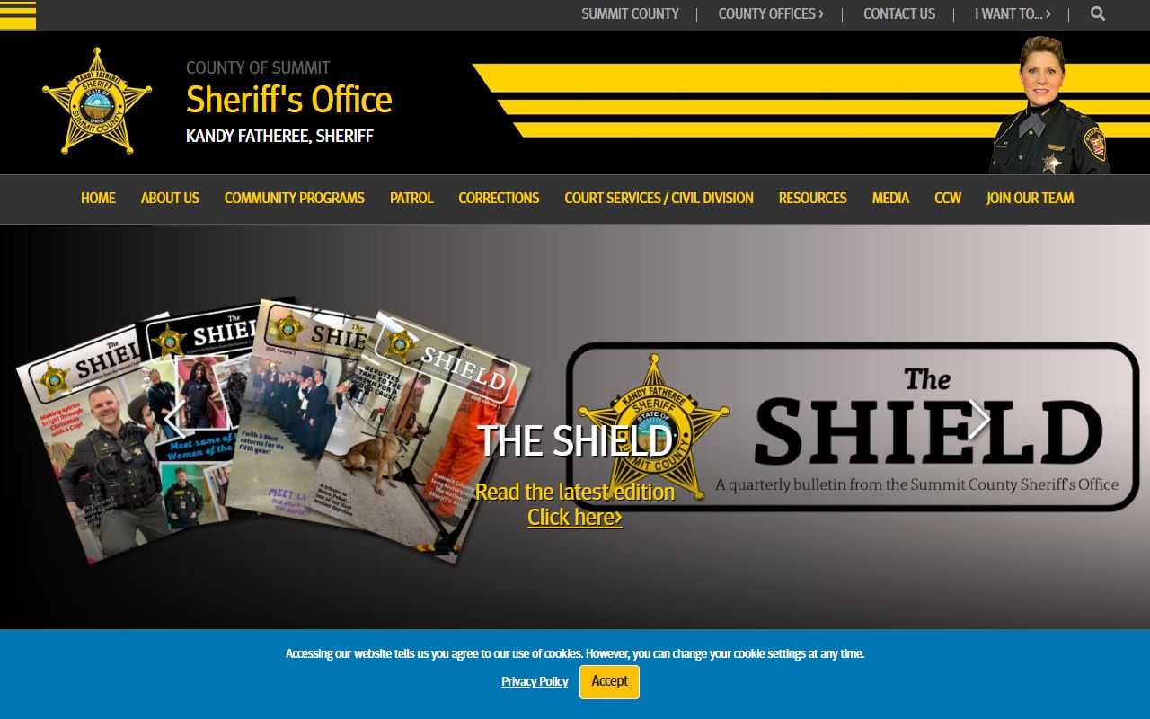 Summit County Sheriff's Office website for Cuyahoga Falls booking reports