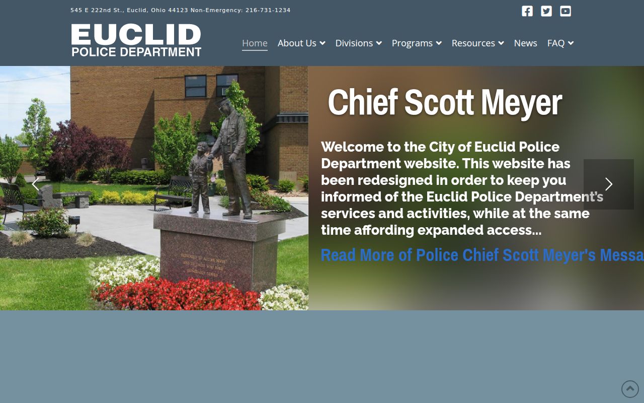 Euclid Police Department website for Euclid booking reports