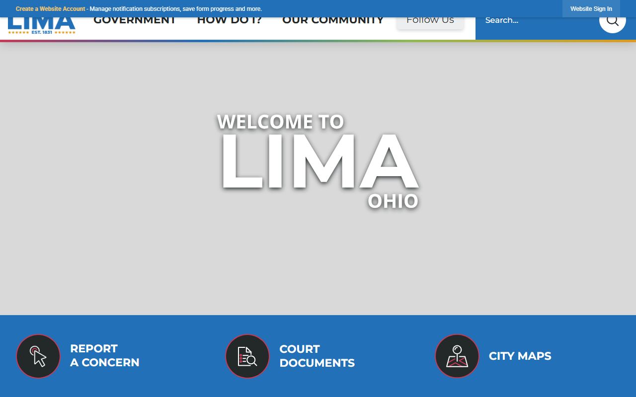 City of Lima website for Lima booking reports