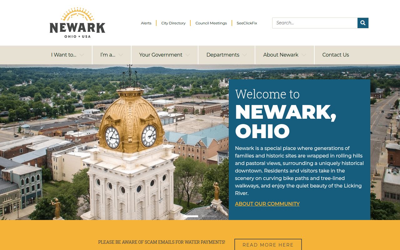 City of Newark website for Newark booking reports