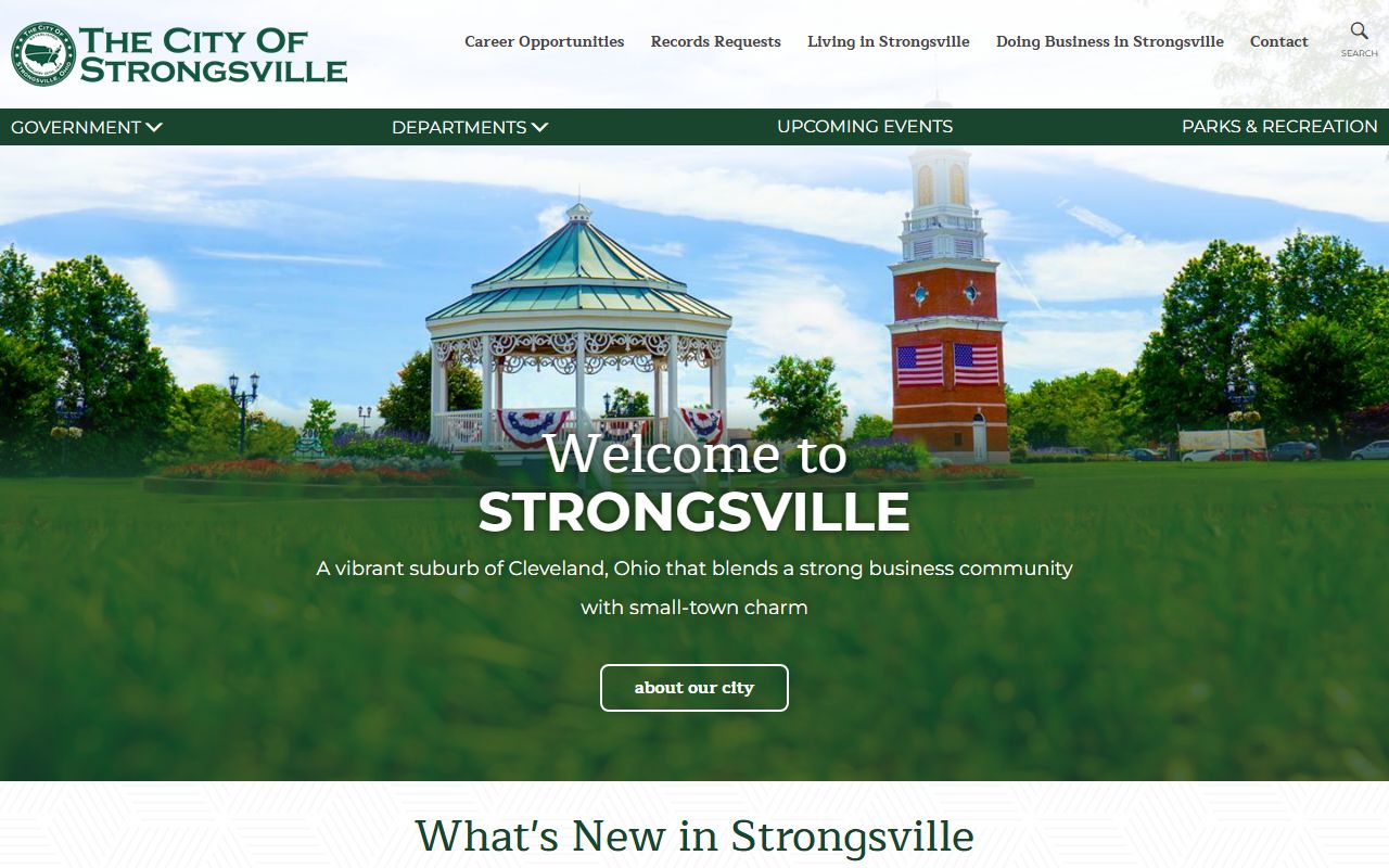 City of Strongsville website for Strongsville booking reports