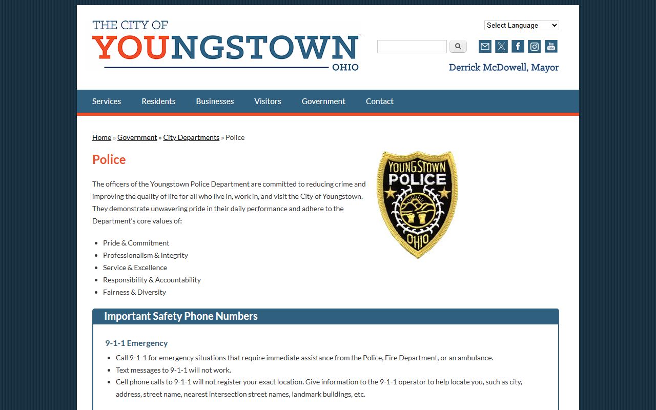 Youngstown booking reports Youngstown Police Department website