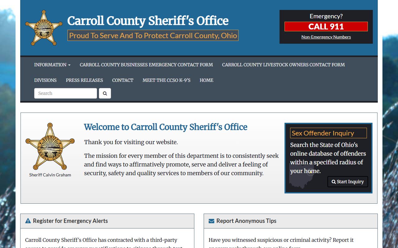 Carroll County booking reports sheriff's office website