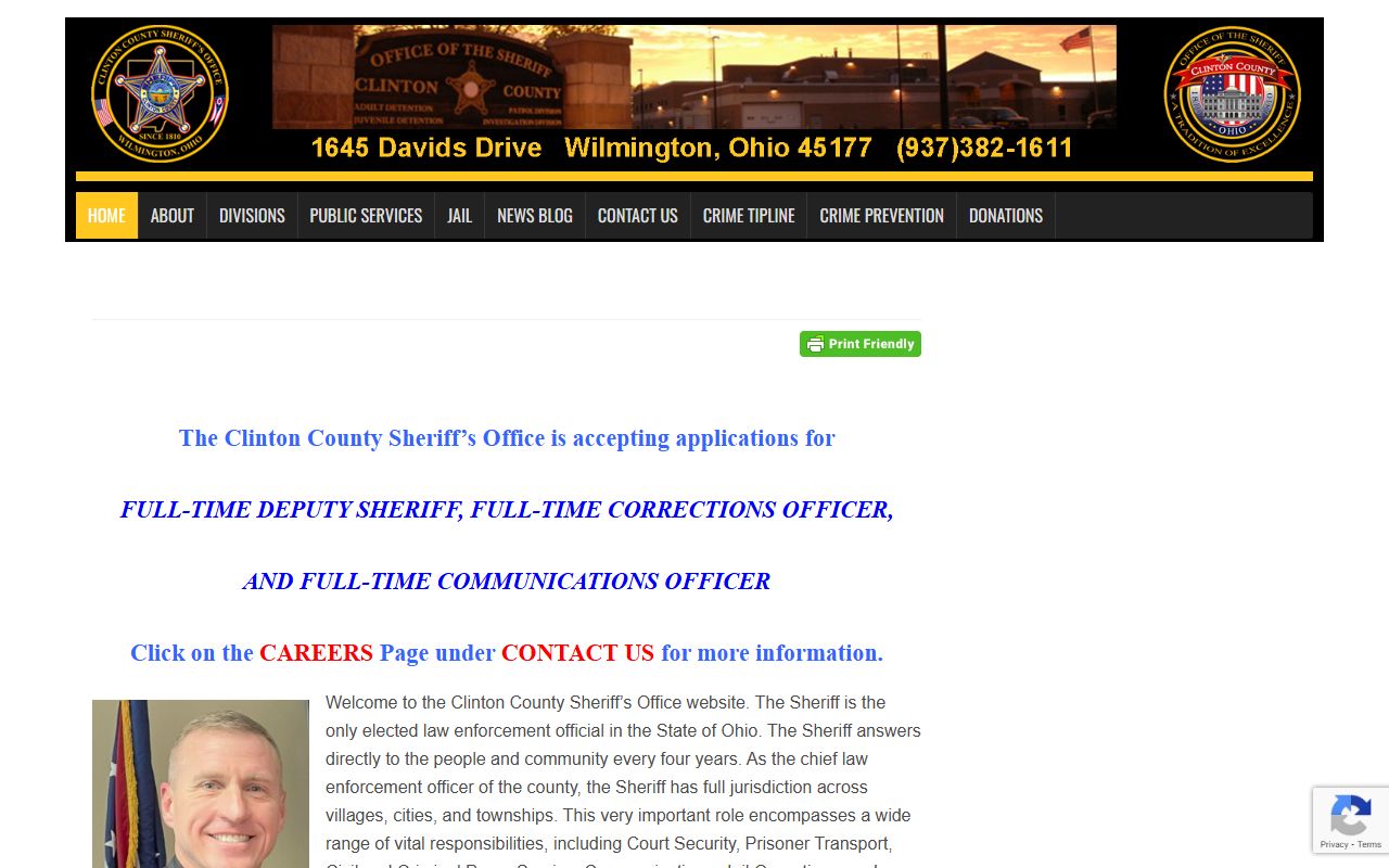 Clinton County booking reports sheriff's office website