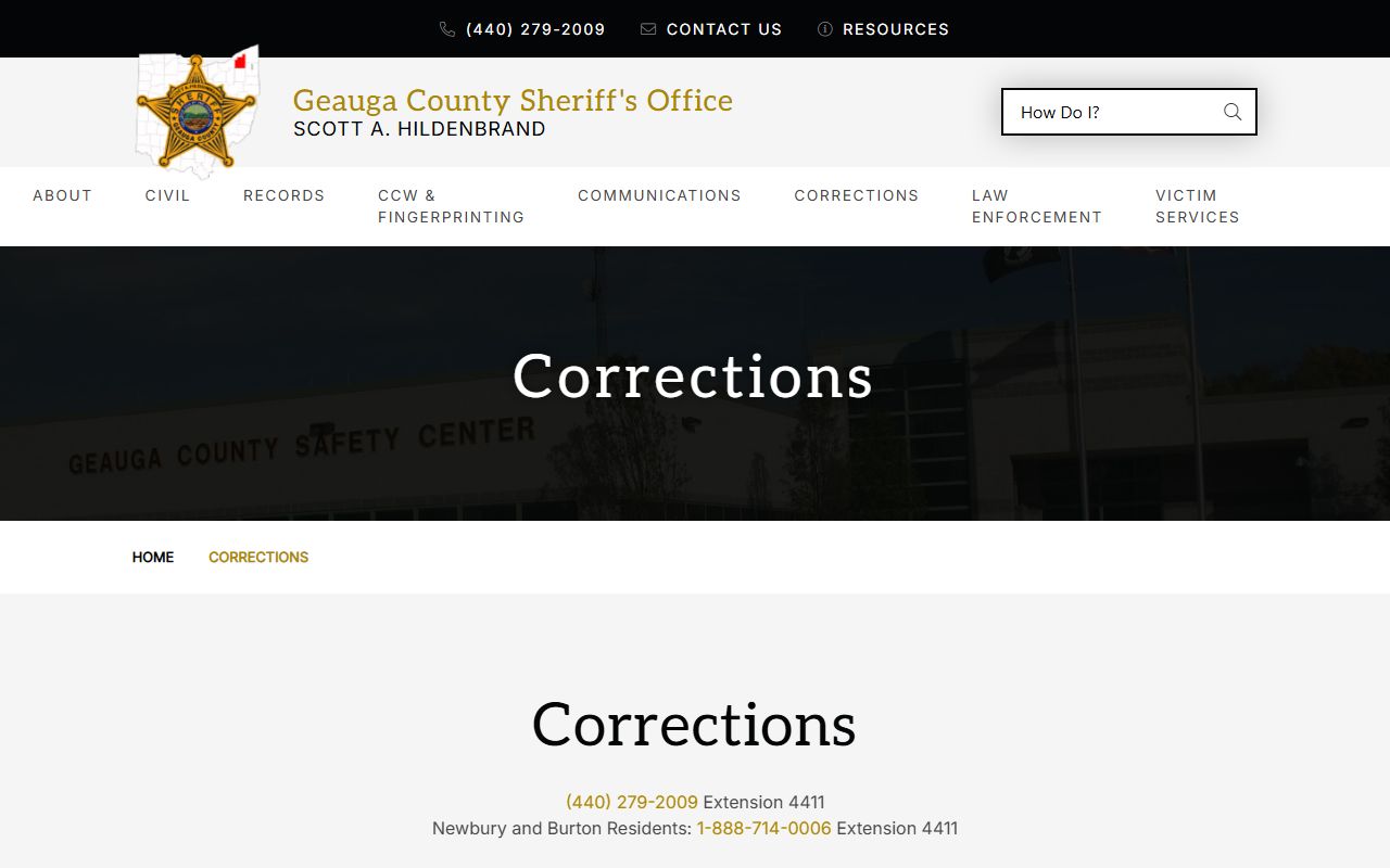 Geauga County booking reports corrections page