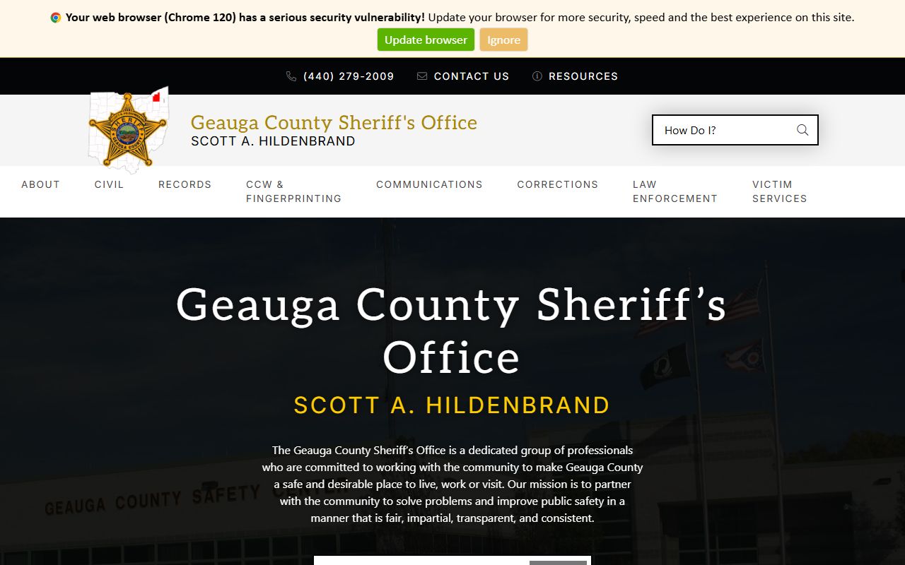 Geauga County booking reports sheriff's office website