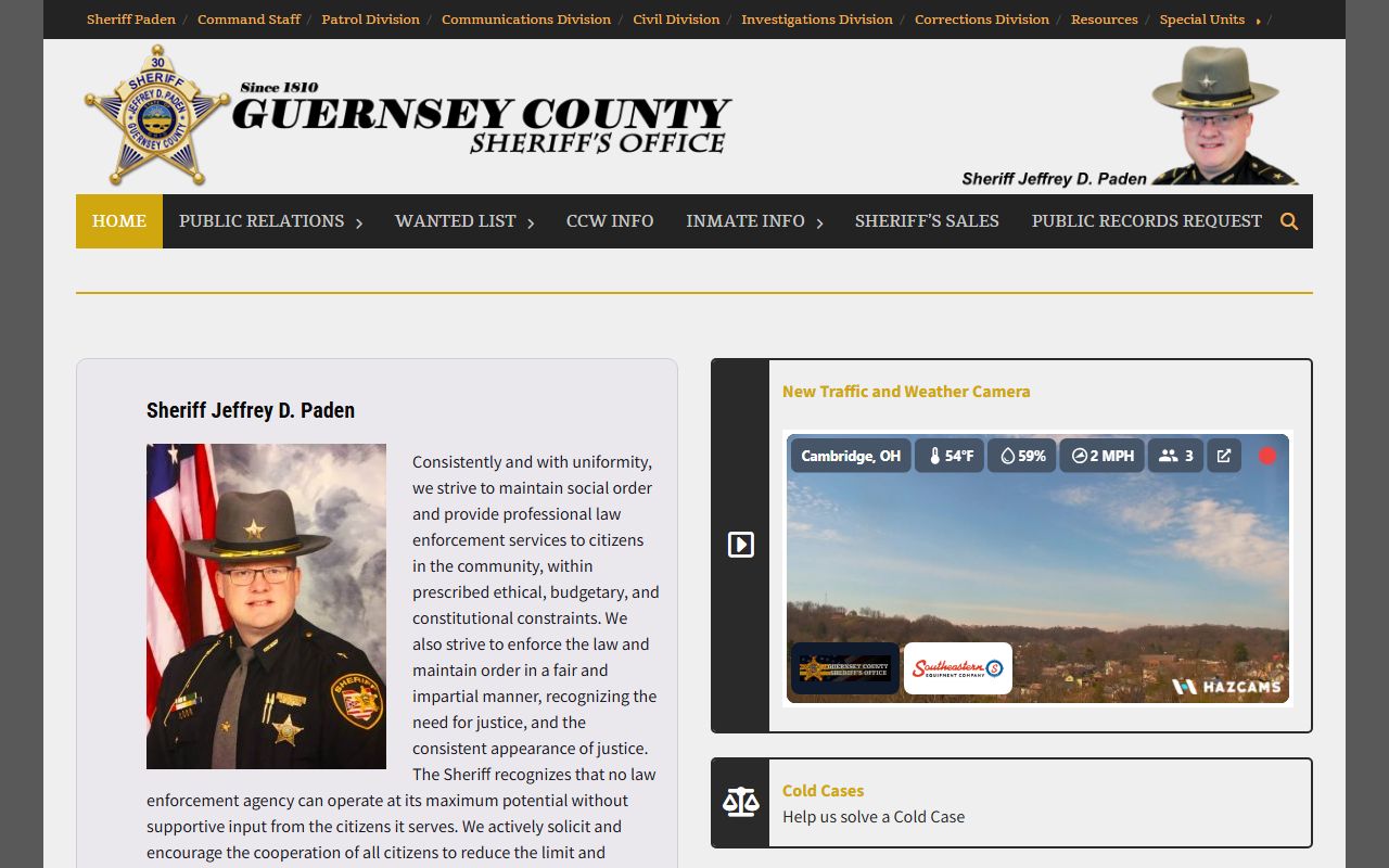 Guernsey County booking reports sheriff's office website