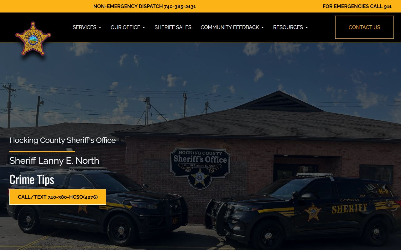 Hocking County booking reports sheriff's office website