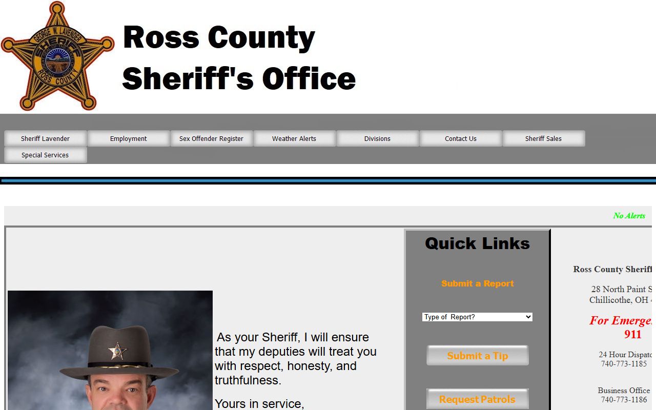 Ross County booking reports sheriff's office website